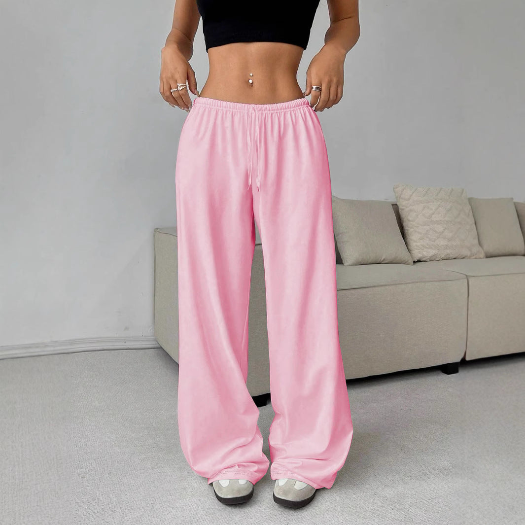Women's Loose-Fitting Fabric Trousers with Elastic Waistband and Comfortable Cut Ivyshape