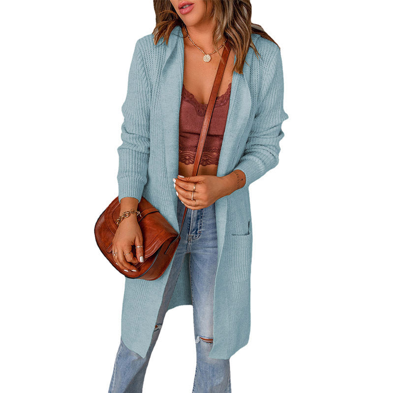 Ladies cardigan with open front and pockets Ivyshape