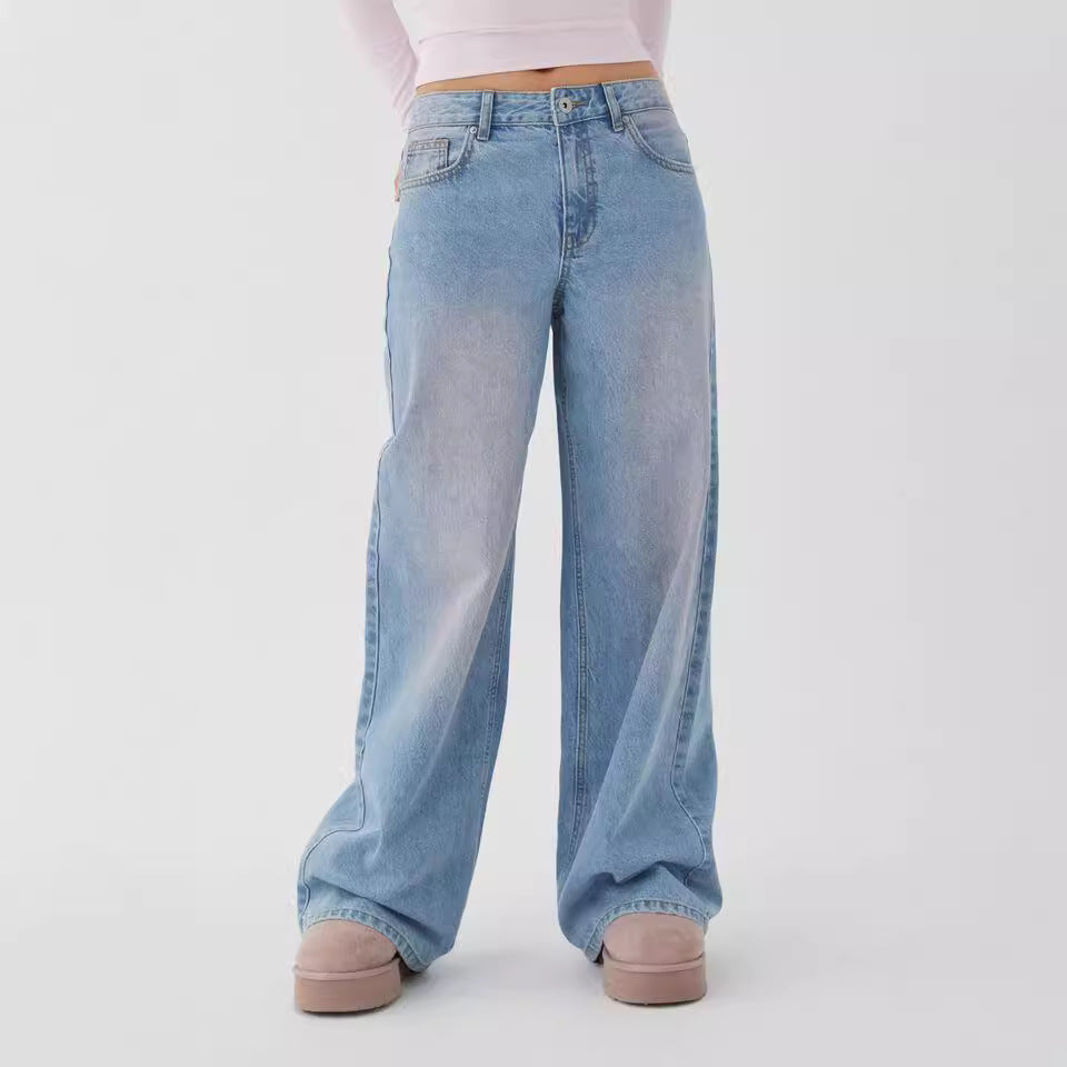 Women’s Fashion Wide Jeans with High Waist and Versatile Cut Ivyshape