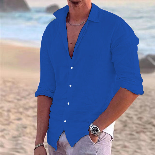 Men's Summer Linen Shirt Ivyshape