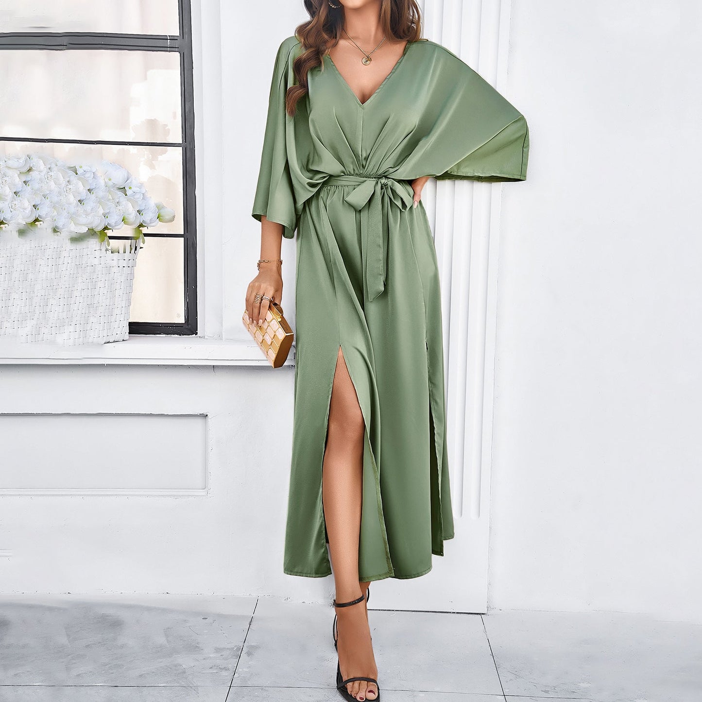 Ivyshape | Temperament Elegant V-Neck Loose Dress