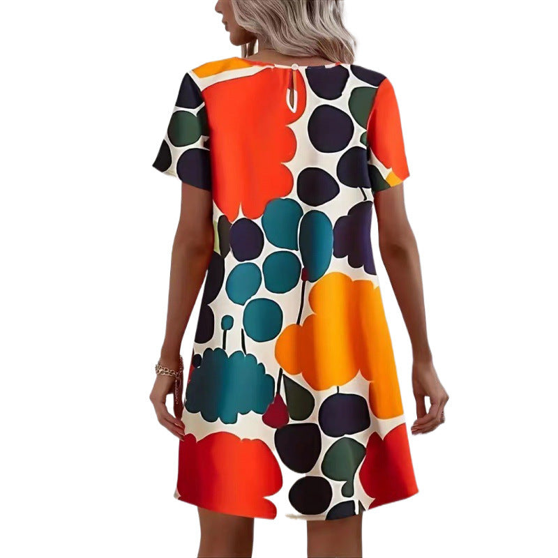 Women Artificial Printed Shift Dress Ivyshape