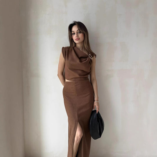 Women Elegant Slit Hem Maxi Dress Ivyshape