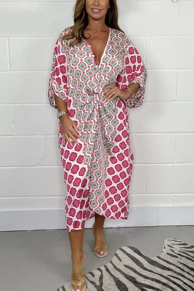 Women's Bohemian Printed Kaftan Dress Ivyshape