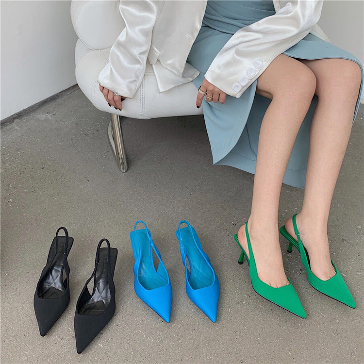 Women's slingback pumps with pointed toe and elegant heel Ivyshape