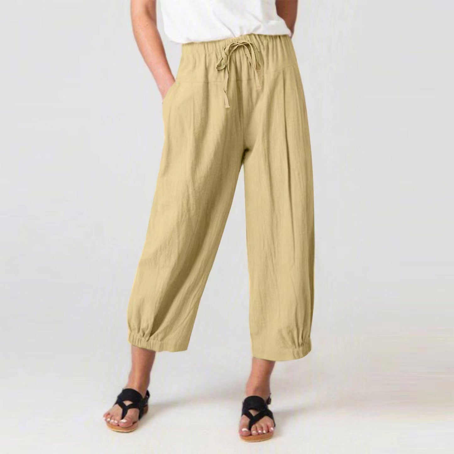 Women's cargo pants in relaxed fit with adjustable drawstring Ivyshape