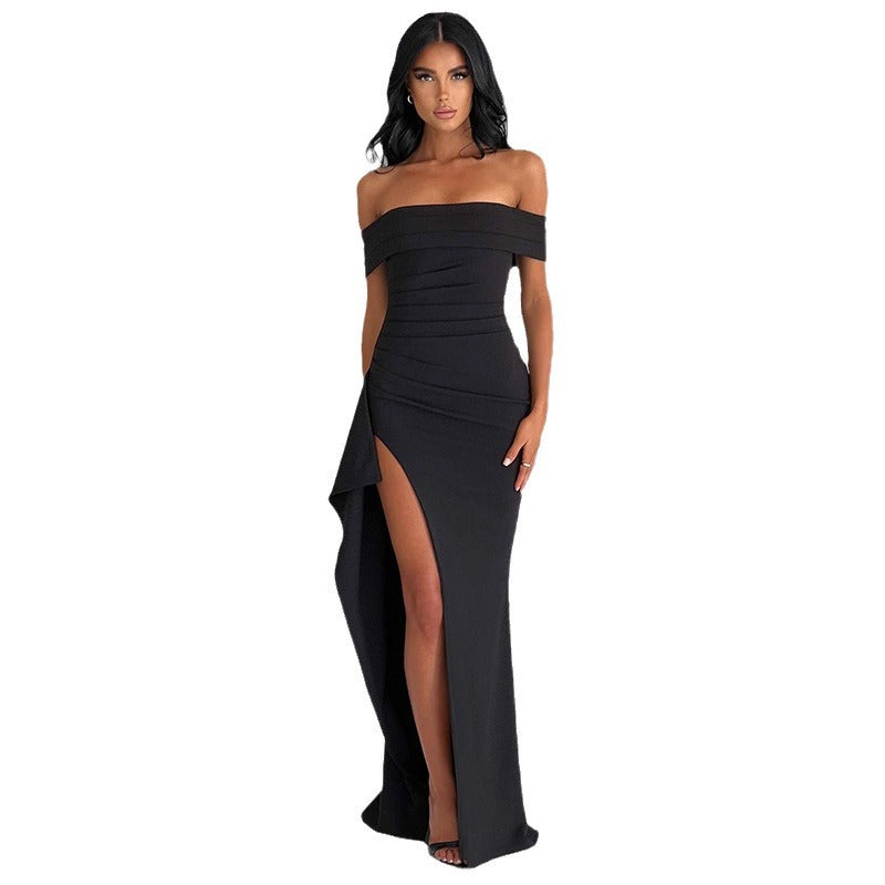 Women Off-Shoulder High-Slit Evening Dress Ivyshape