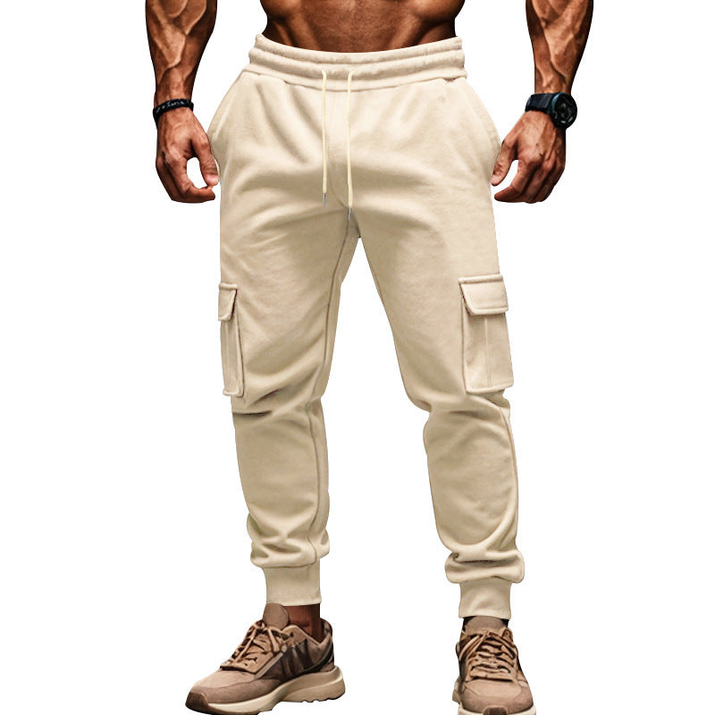 Men's cargo leisure pants with adjustable waistband and functional pockets Ivyshape