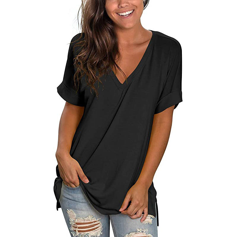 Women's Relaxed Fit V-Neck T-Shirt Ivyshape