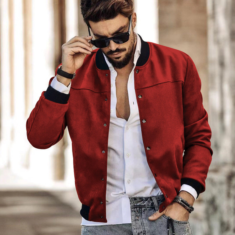 Men's fashionable bomber jacket with practical pockets and elastic cuffs Ivyshape