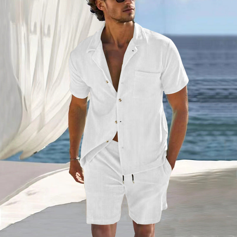 Men's Summer Short Sleeve Shirt and Shorts Set Ivyshape