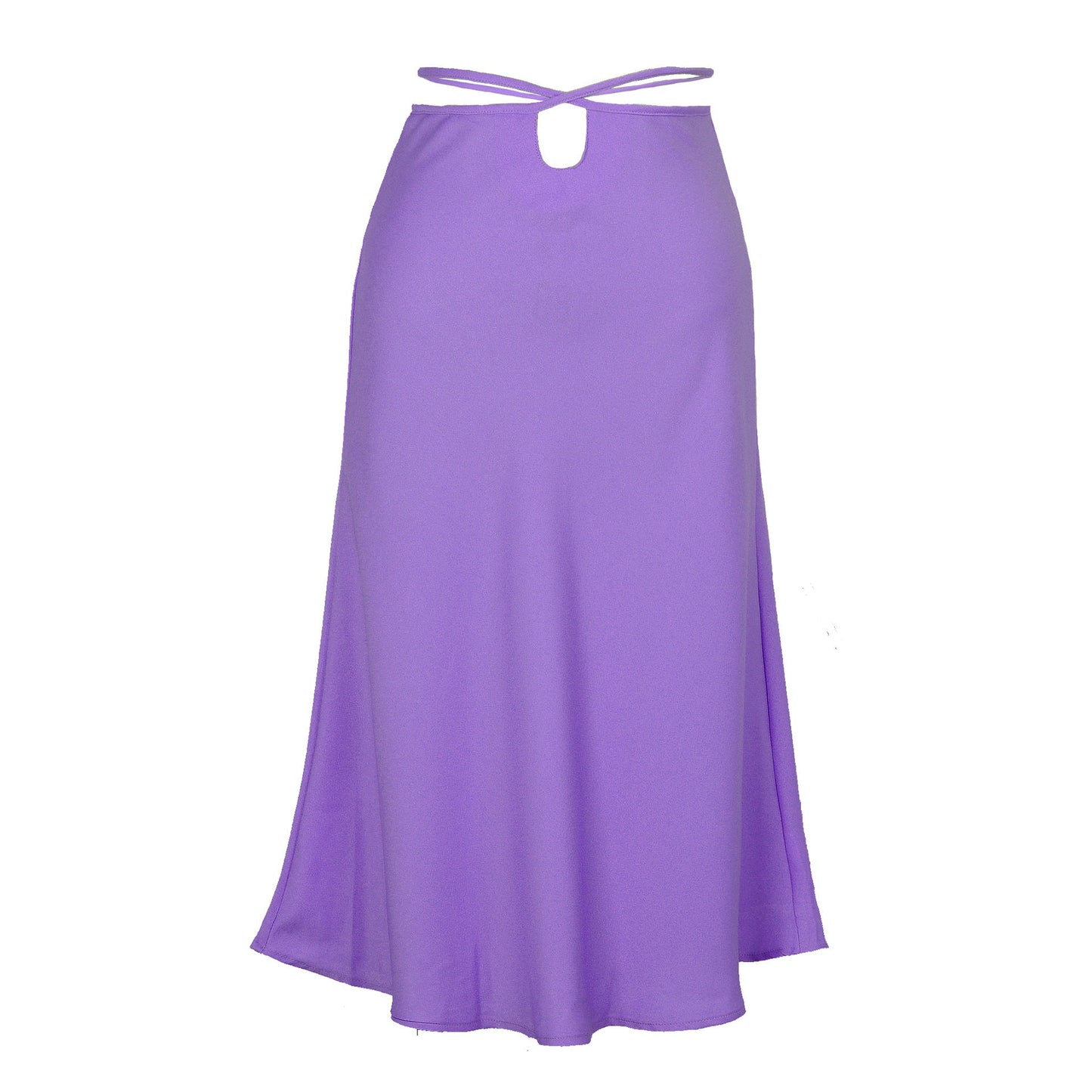 Ivyshape | Women's Skirt with Zipper Closure and Simple Lace Detail