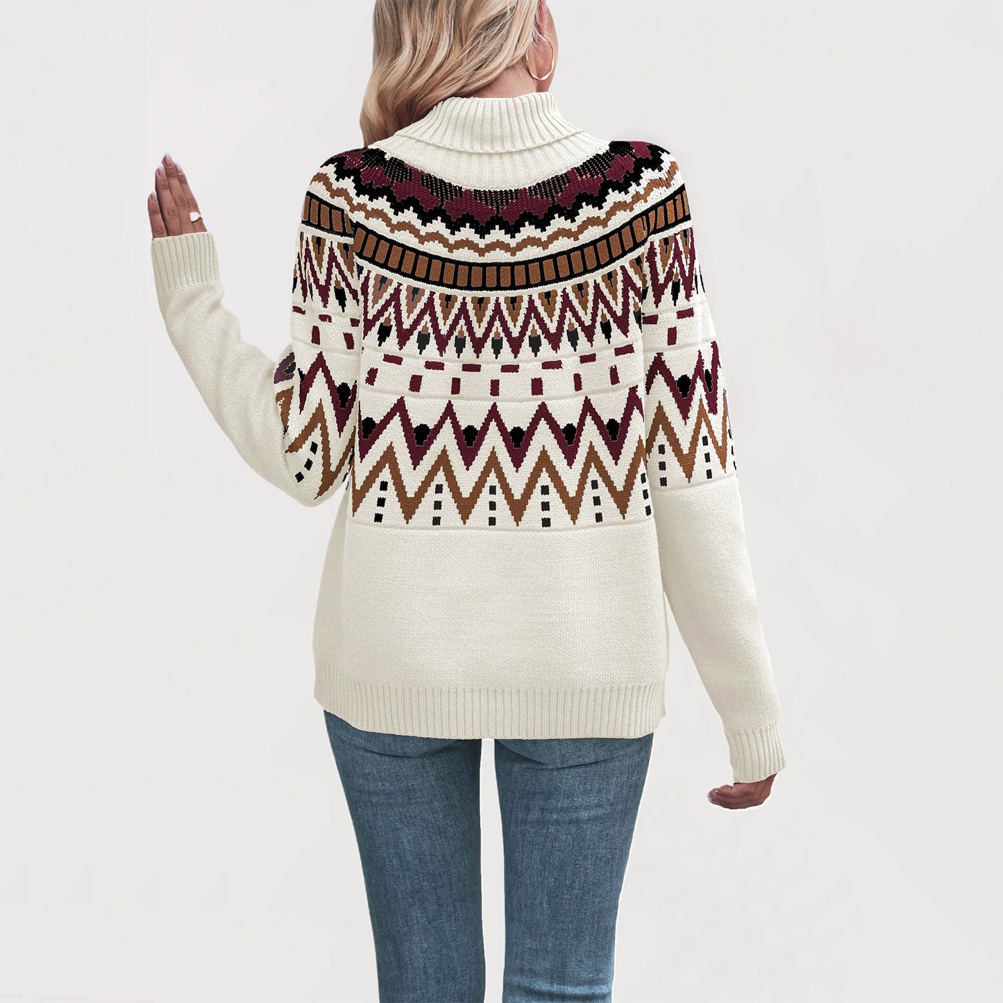 Ivyshape | Loosely Knitted Mid-Length Sweater