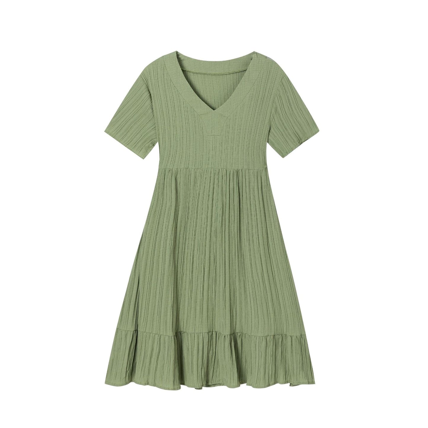 IvyShape | Flowing Waist-Tied Casual Short Dress