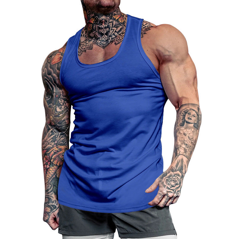 Men's Sleeveless Sports Tank Top made of breathable cotton blend with moisture-wicking properties Ivyshape