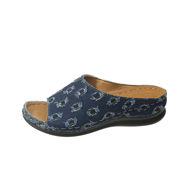 Ladies' clog sandals with fashionable pattern and flexible footbed Ivyshape