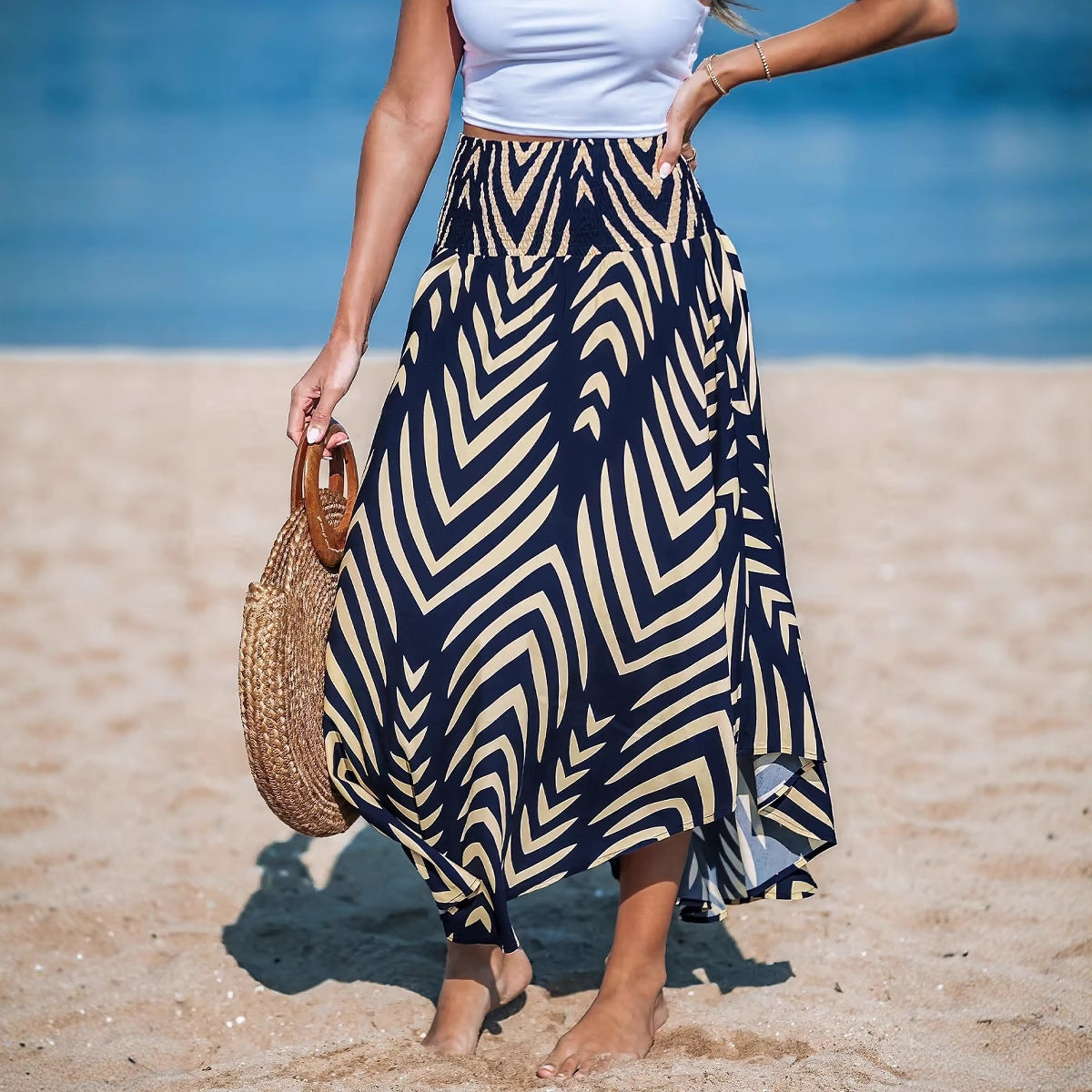 Women High-Low Maxi Skirt Ivyshape