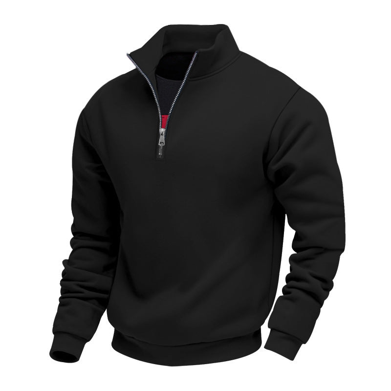 Men's casual stand-up collar sweater with functional zipper Ivyshape