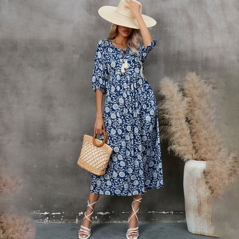 IvyShape | Bohemian Beach Vacation Long Dress