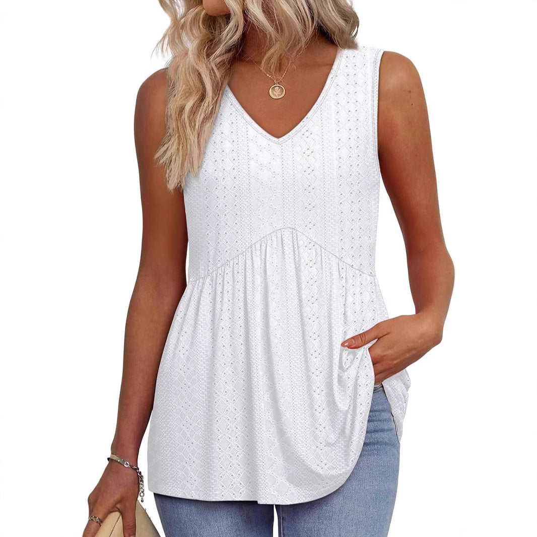 Women Leisure V-Neck Tank Top Ivyshape