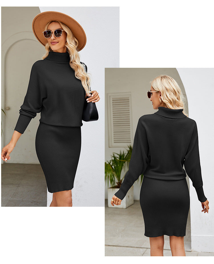 IvyShape | Long Slim-Fit High Neck Dress