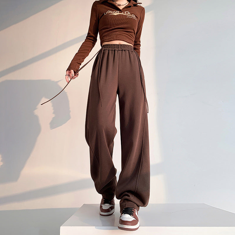 Ivyshape | Multi-Color Straight Wide Leg High-Waist Casual Banana Pants