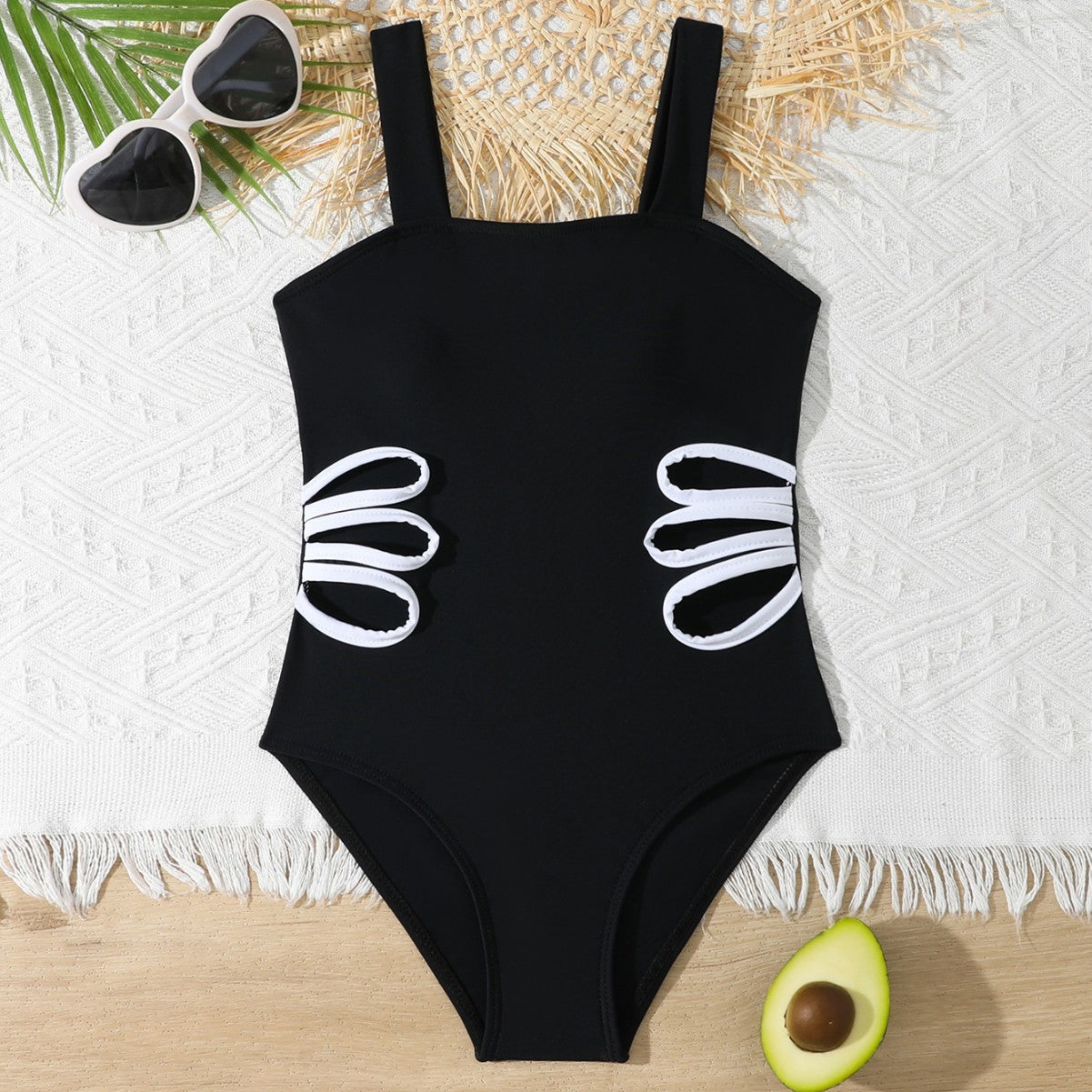 Women's One-Piece Swimsuit with Fashionable Cut-Out Design and Wide Straps Ivyshape