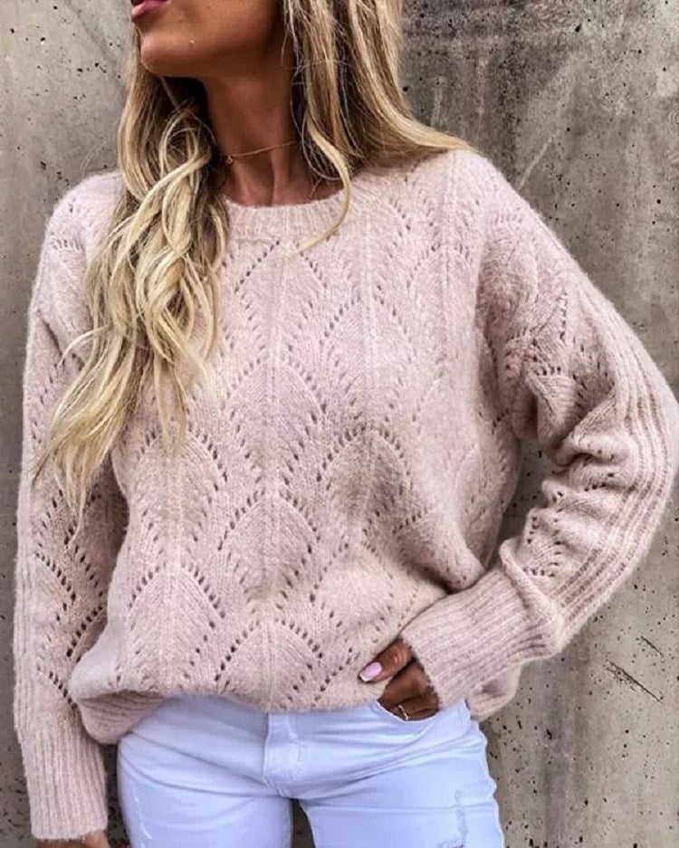 Women’s knit pullover with fine openwork pattern Ivyshape