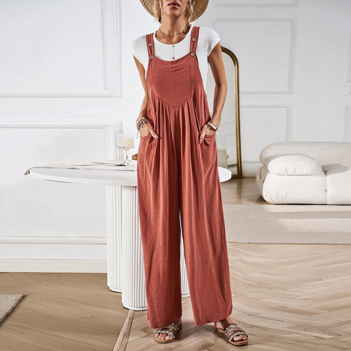 IvyShape | Loose Wide-Leg Jumpsuit