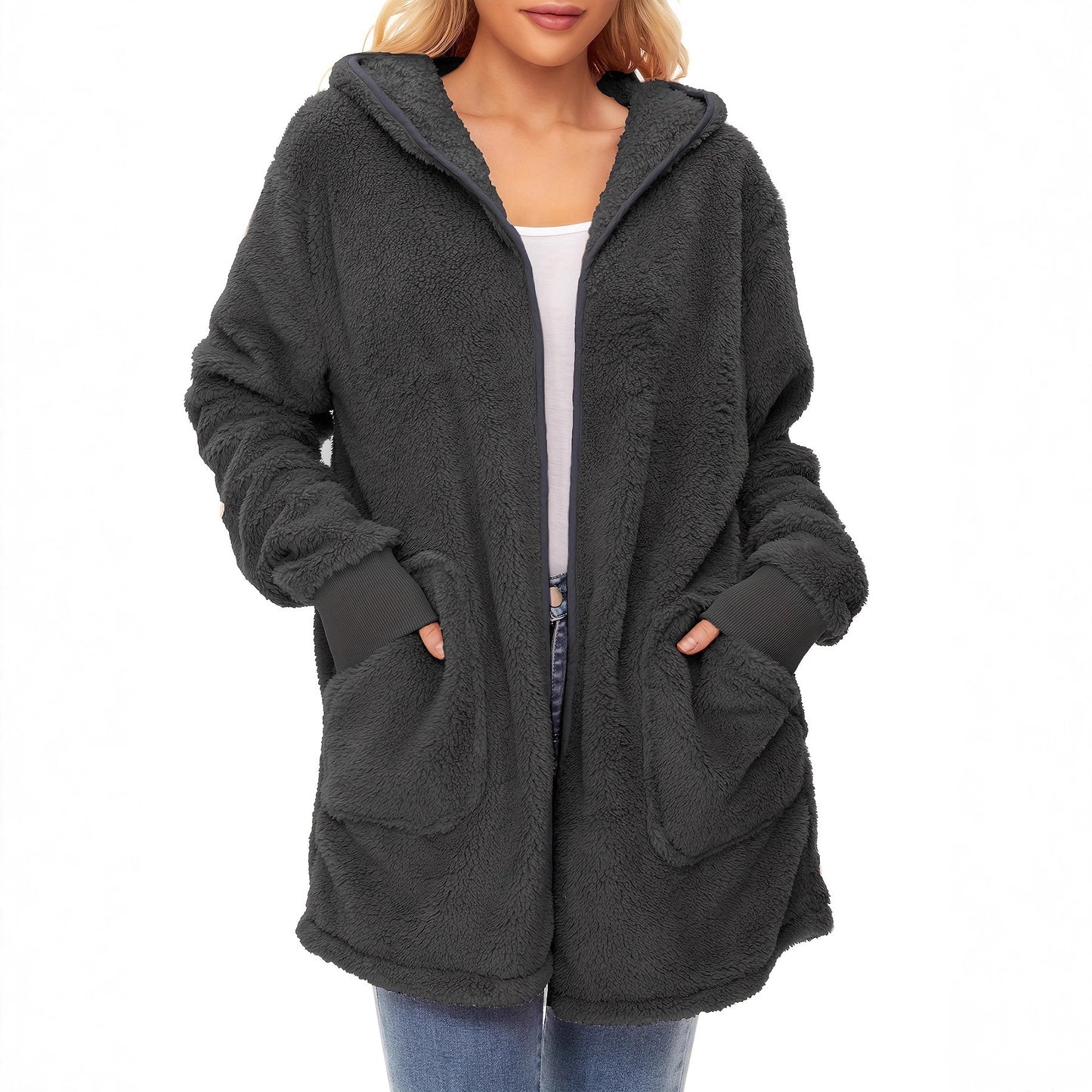 Ladies soft fleece coats Ivyshape
