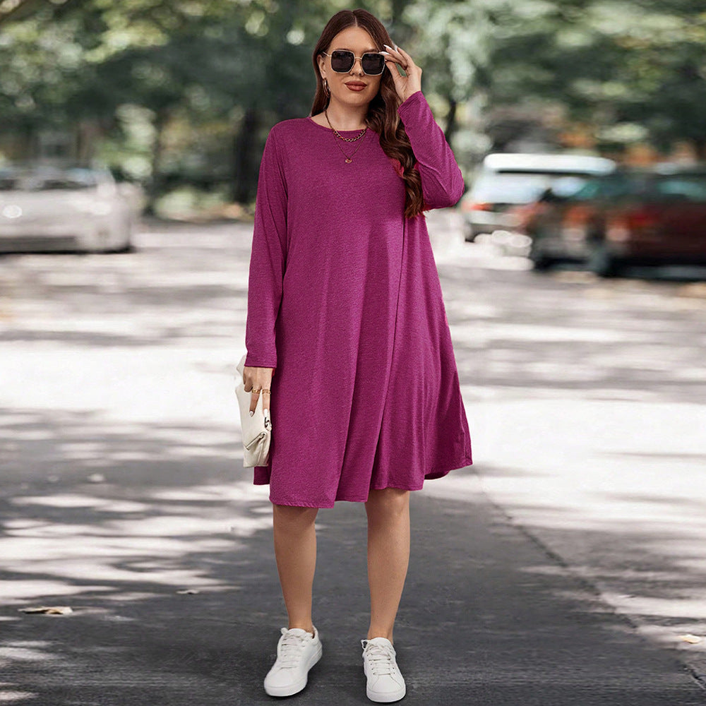 Women's casual long sleeve dress with comfortable pockets and flowing fit Ivyshape