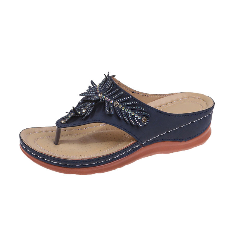 Women Elegant Toe Separator Sandals with Decorative Decoration Ivyshape