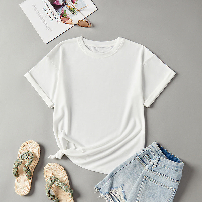 IvyShape | Loose Short Sleeve Solid Tee