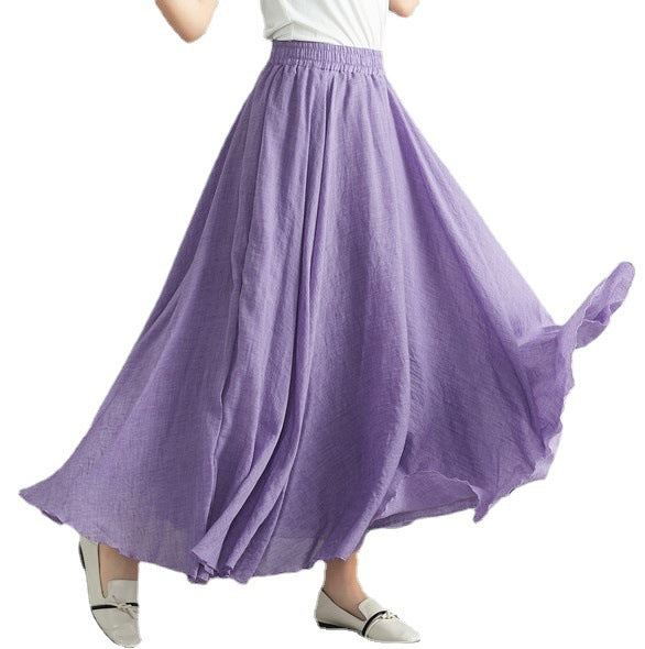 Women's maxi skirt with flowing cut and elastic waistband Ivyshape