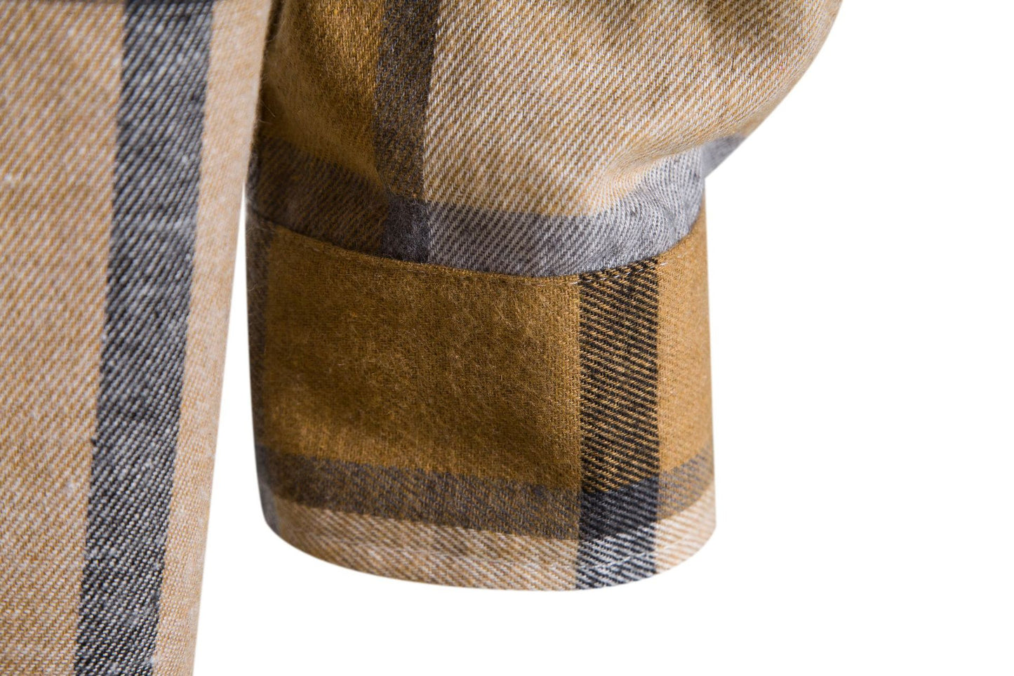 Men's check shirt jacket with integrated hooded sweater and comfortable button details Ivyshape