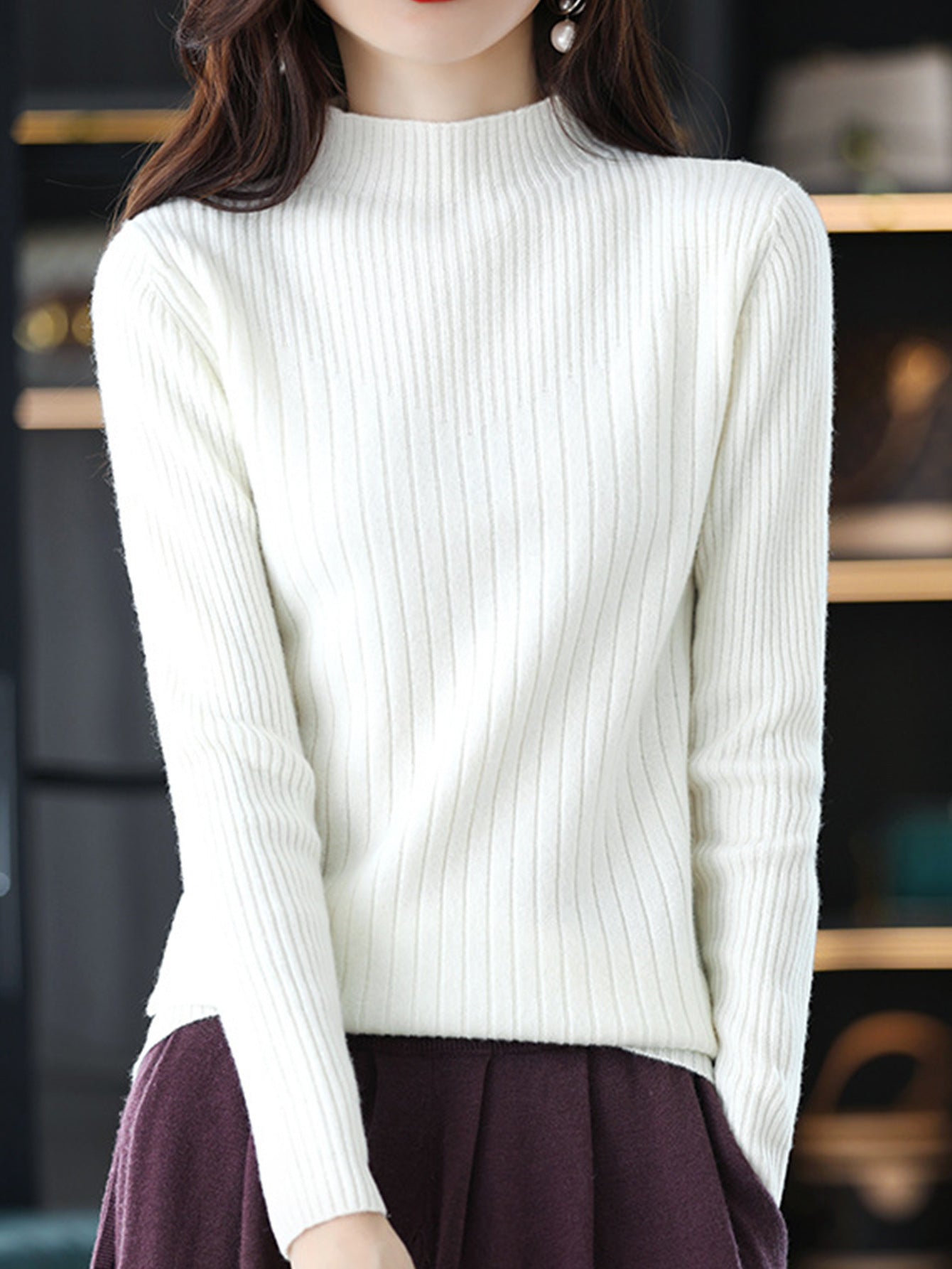 IvyShape | Slimming Long Sleeve Knitted Base Shirt