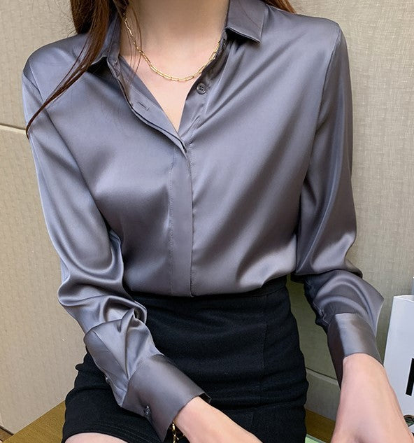 Ladies Elegant and Comfortable Blouse with Fine Collar Ivyshape