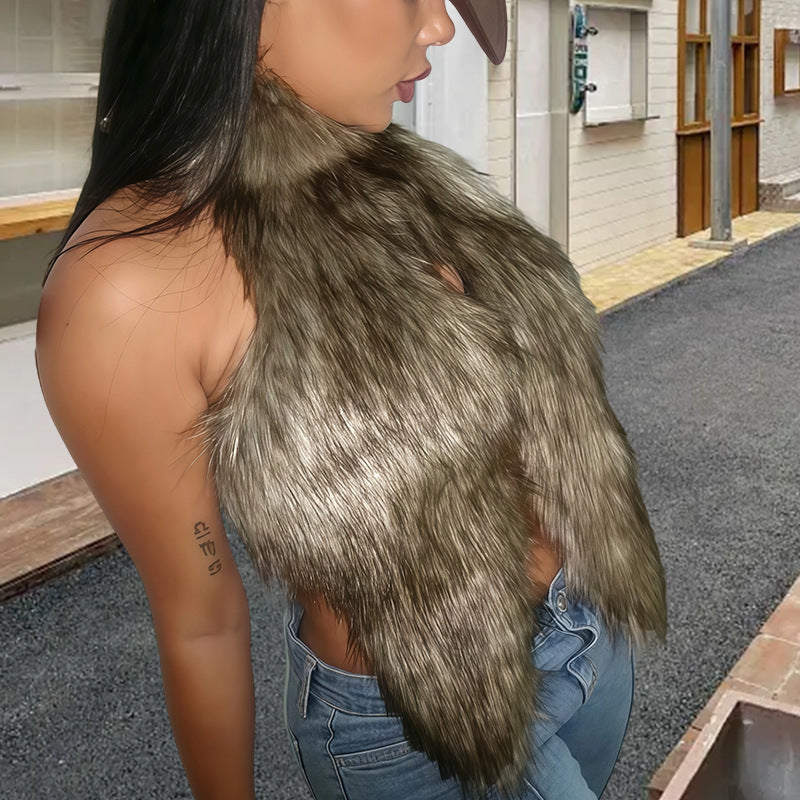 Women Faux Fur Vest Ivyshape