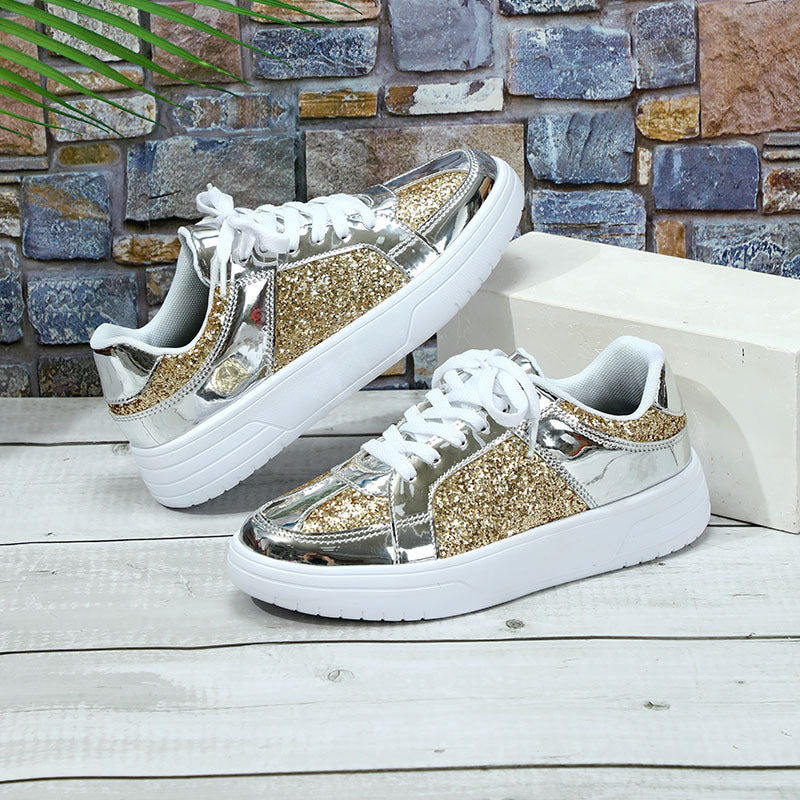 Women’s Fashion Glitter Sneakers Ivyshape