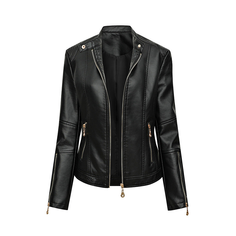 Women's Faux Leather Biker Jacket Ivyshape