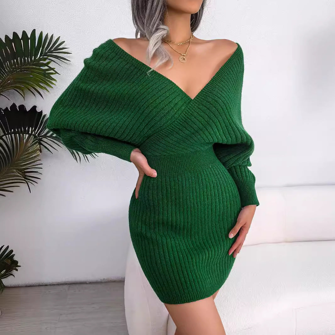 IvyShape | Sexy V-Neck Knitted Women's Sweater