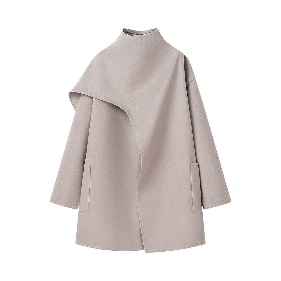 IvyShape | Stand-collar cape-style coat