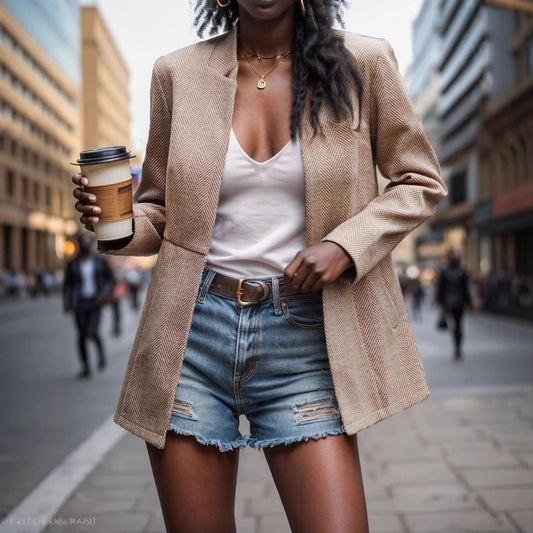 Women Elegant structured blazer jacket Ivyshape