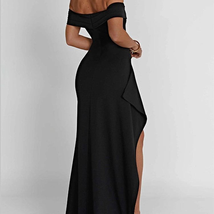Women Off-Shoulder High-Slit Evening Dress Ivyshape