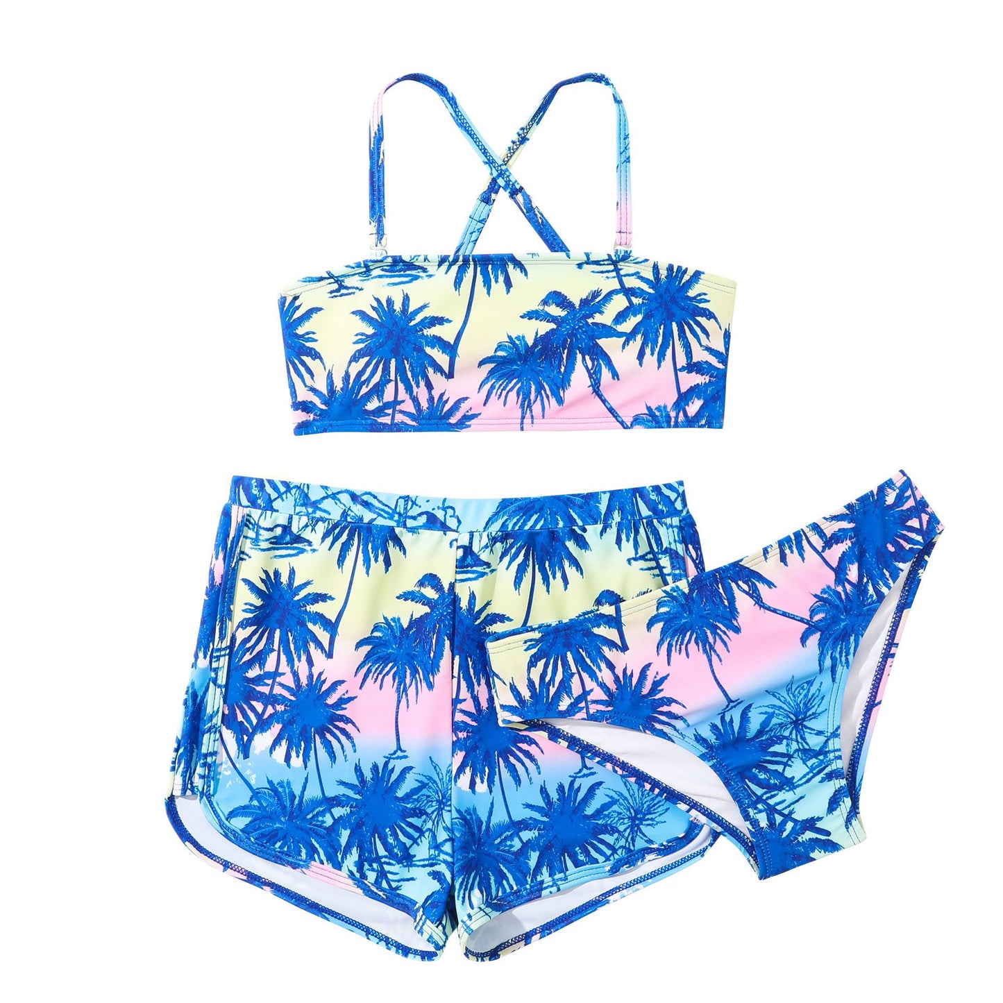 Women's bikini set with floral sunflower design and high-cut waist Ivyshape