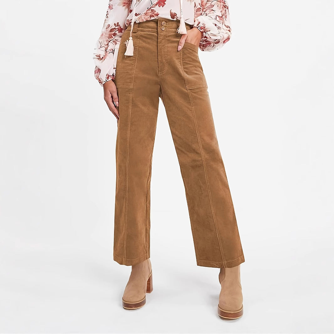 Ladies High-Waisted Pleated Trousers Ivyshape