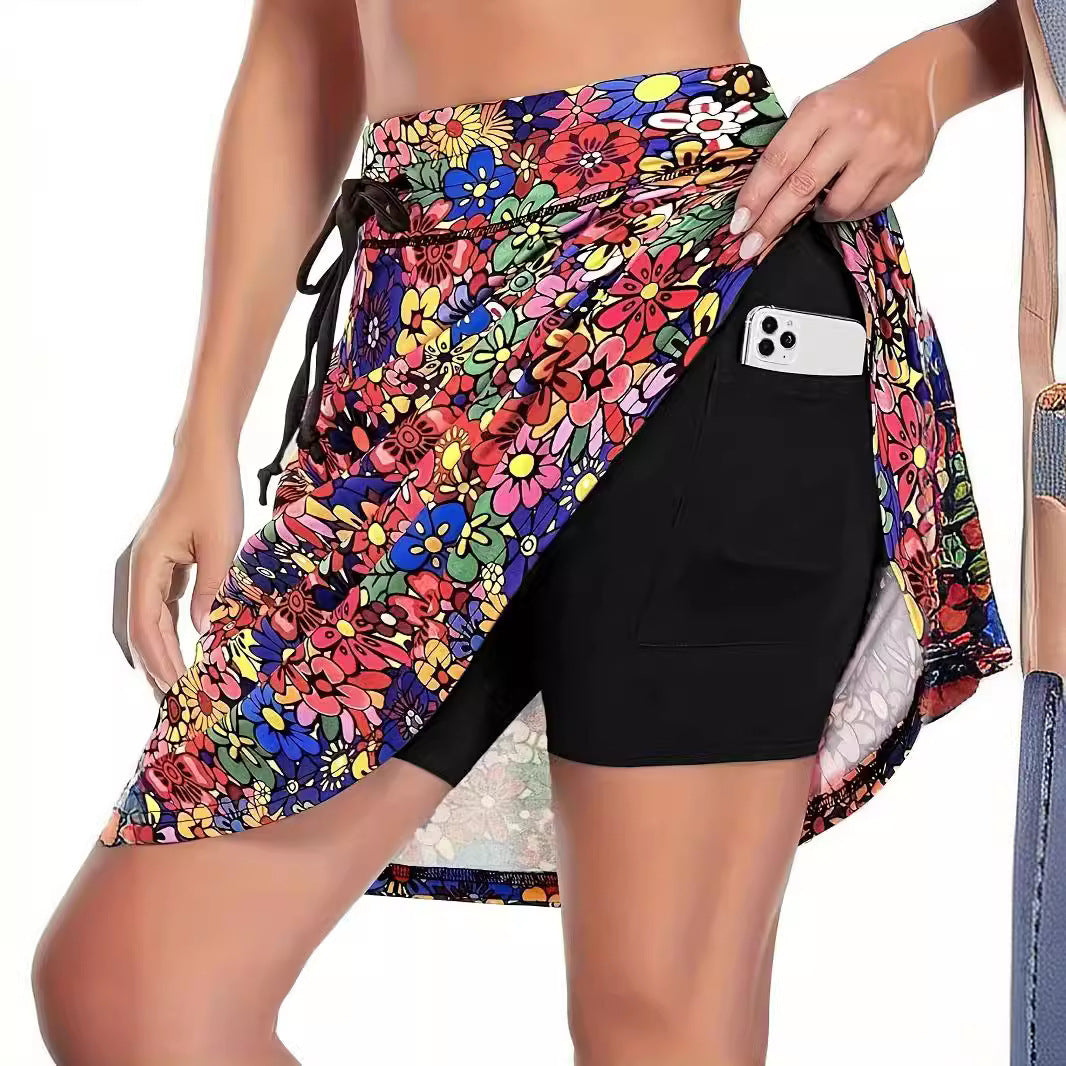 Women's sports skirt with inner compression shorts Ivyshape