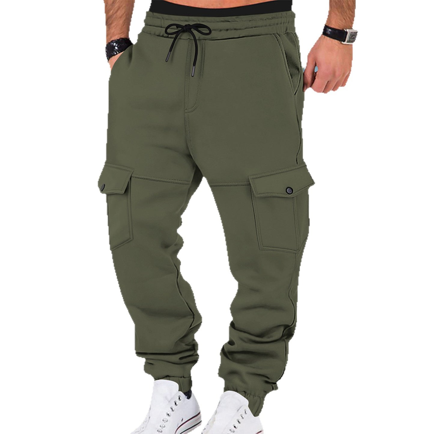 Men's cargo sweatpants with practical side pockets and elastic waistband Ivyshape