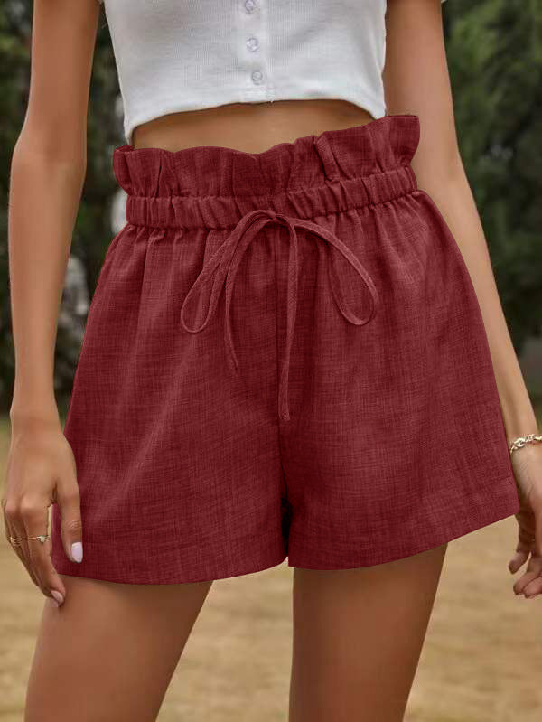 Ladies Relaxed Elastic Waist Casual Shorts Ivyshape