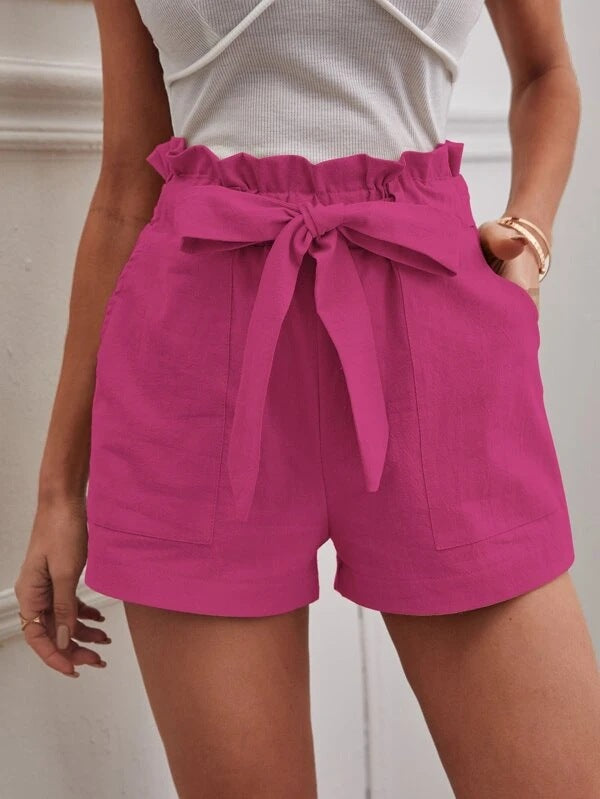 Women High-Waisted Shorts with Tied Detail Ivyshape
